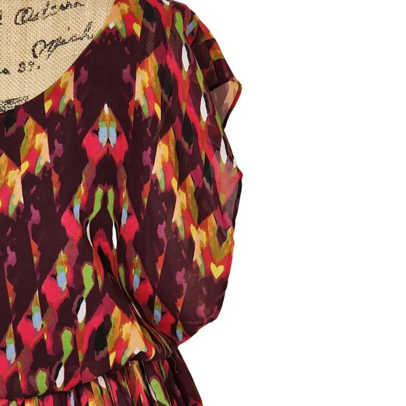 Jessica Simpson Womens Hemingway Chiffon Blouson Knee Length Dress Size Small - Picture 16 of 16